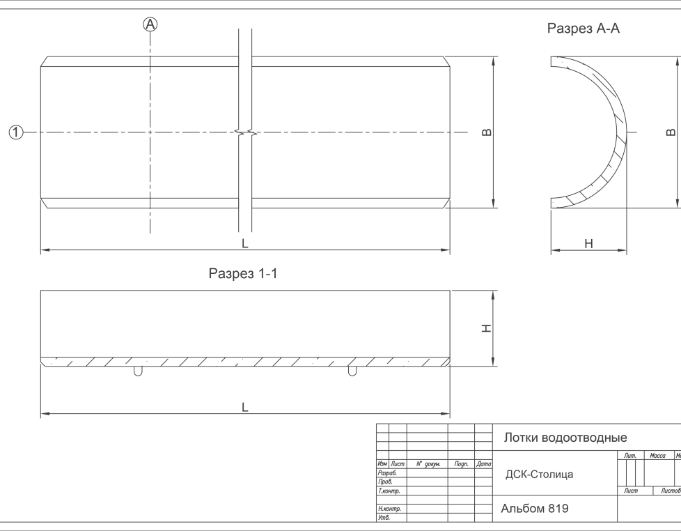 Лотки-полутрубы Д 0,80 м